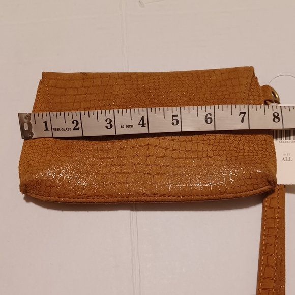 ANTHROPOLOGIE Brown Leather Wristlet Purse. - Picture 7 of 12